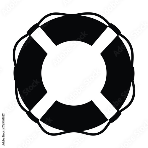 Lifebuoy or Life Saver Ring Minimal Vector Icon | Safety, Security, Rescue, and Marine Symbol
