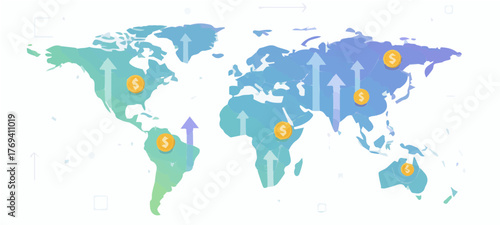 Global business growth and international market expansion concept

