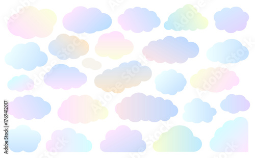 ふわふわなグラデーションカラーのゆめかわいい雲型フレームセット
