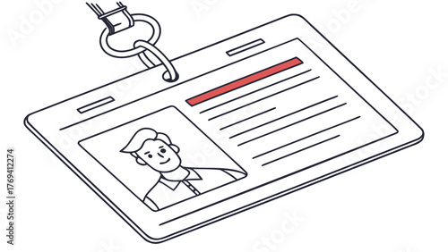 Modern employee ID badge design, showcasing professional identity and access, perfect for corporate branding and security, created from scalable vector art