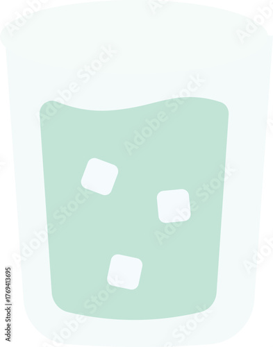 a flat icon drawing of a glass of ice water