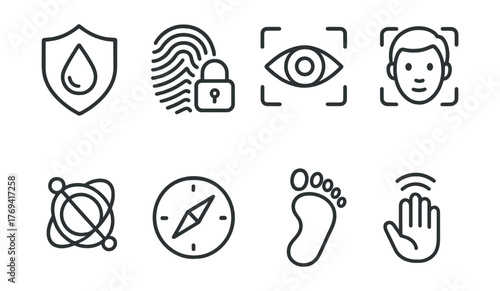Set of icons for a security system