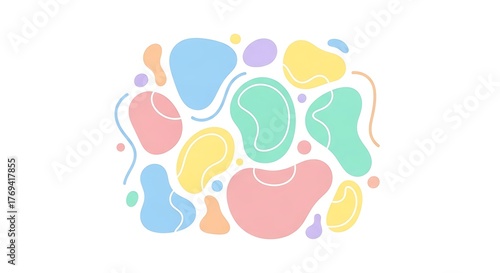 Pastel Abstract Shapes - A Modern and Playful Design Element.