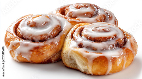 Sweet, gooey cinnamon rolls drizzled with creamy icing, a delightful morning treat.