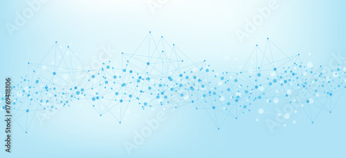 Molecular structure and genetic engineering, atom, neural network, neurons, DNA molecule. Scientific research concept for healthcare, medical, technology, chemistry, science template presentation