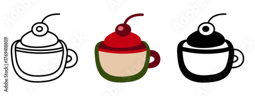 Creative vector illustration of coffee mug with berries