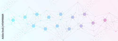 Molecular structure and genetic engineering, atom, neural network, neurons, DNA molecule. Scientific research concept for healthcare, medical, technology, chemistry, science template presentation