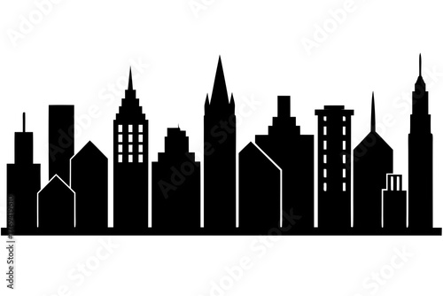 Cityscape Silhouette Vector Icons Bundle 