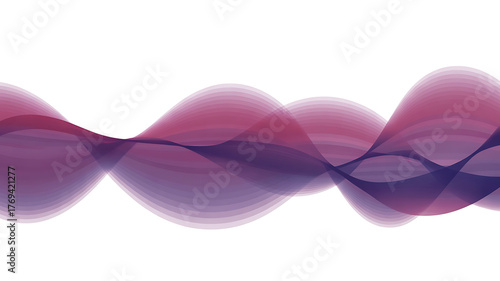 Abstract wavy lines in shades of purple and red create a flowing, dynamic visual effect.