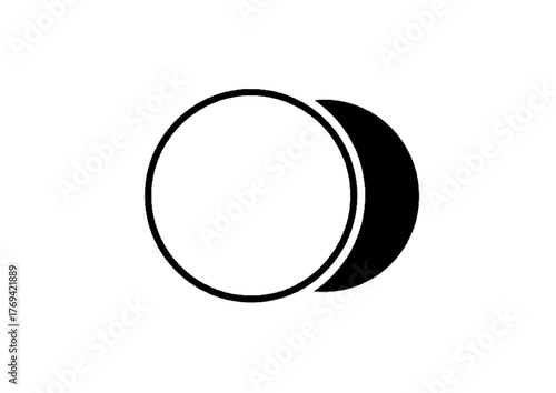 Simple Line Style Moon Eclipse Sign Celestial Graphic Shape Icon