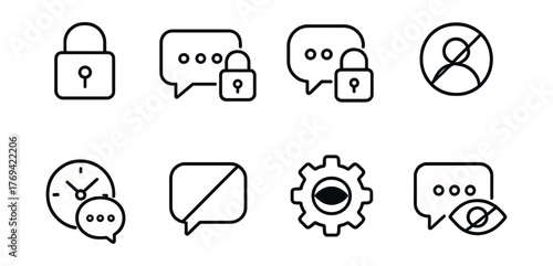 Set of icons for a messaging app