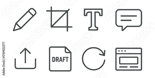 Set of icons for a word processing program