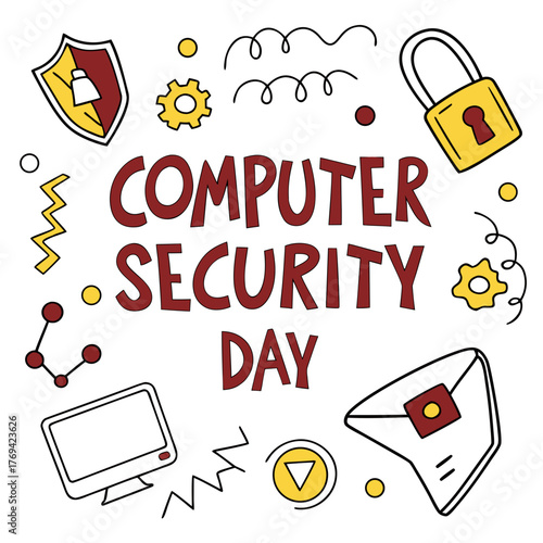 COMPUTER SECURITY DAY vector illustration