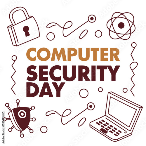 COMPUTER SECURITY DAY vector illustration