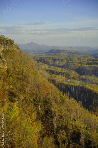 View from the Pravčická Gate and the Falcon's Nest. Czech Switzerland