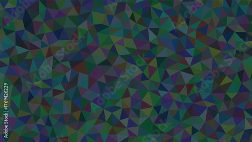 Abstract Polygon Background with Dark Green Blue and Purple Hues