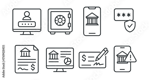 Set of icons for banking and finance