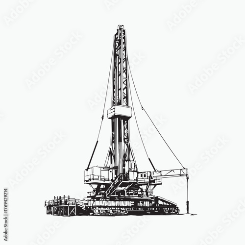illustration of a drilling rig