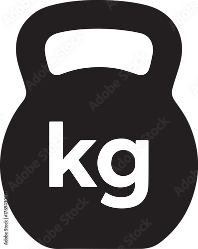 Kettlebell Weightlifting Fitness Equipment Kg Icon Vector Illustration Workout Symbol Bodybuilding Sport Gym Training Lifting Exercise Strength Design