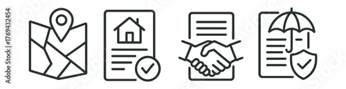 Series of four images that are all related to the concept of a contract