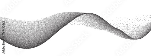 Grain wave sand with spray background pattern and gradient dot abstract noise. Circle white grain with splatter splash dotwork and landscape shape. Fluid art pointillism with brush wave.