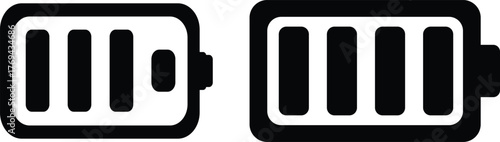 Two battery icons showing different charge levels for digital devices
