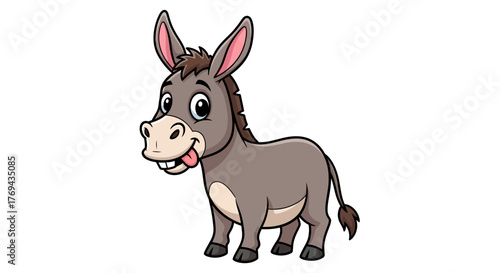 Delightful donkey illustration with charming animation appeal for children books or educational
