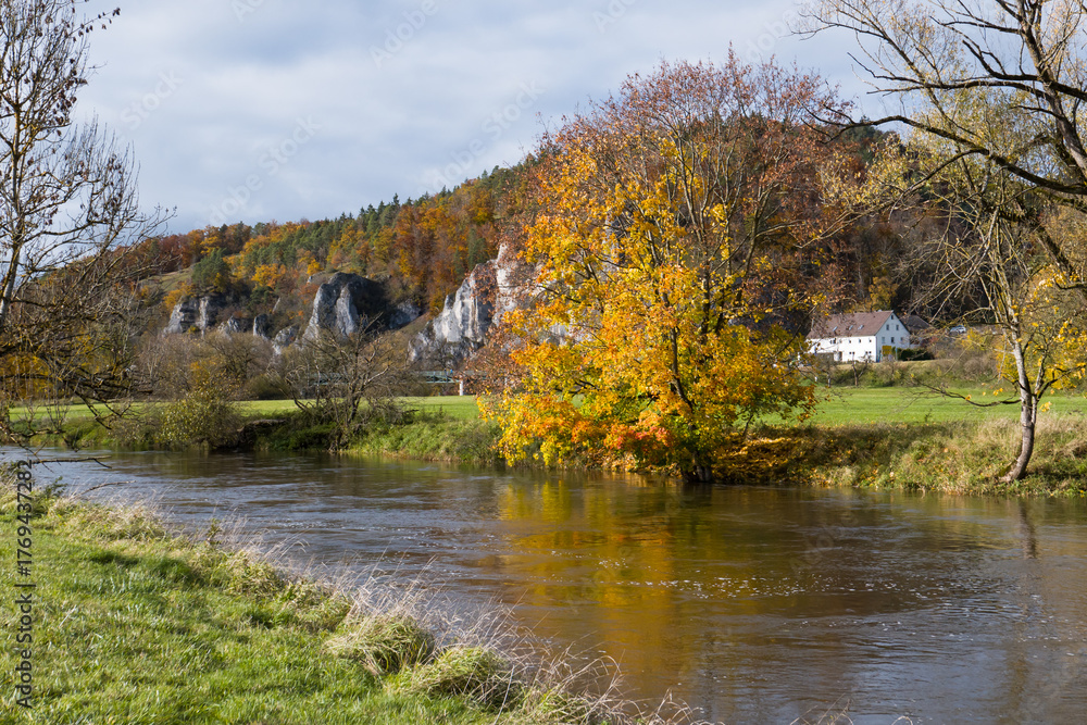 Obraz premium Obere Donau bei Gutenstein im Landkreis Sigmaringen (Schwäbische Alb)