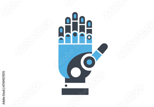 Robotic hand illustration showing advanced technology and automation in a futuristic industrial setting