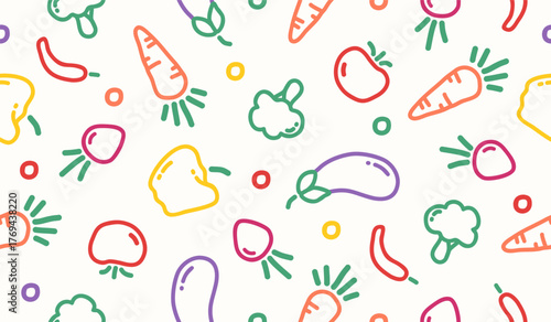 Cute mix vegetables pattern background vector design