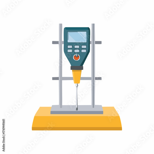 Digital penetration testing device illustration, laboratory equipment concept