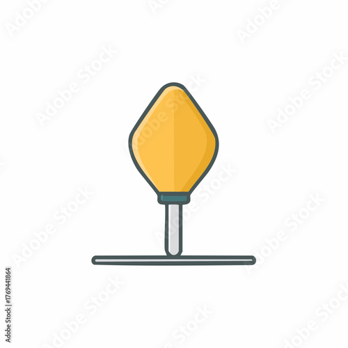 Yellow Location Pin Icon Abstract Map Marker Navigation Pointer Symbol Flat Design