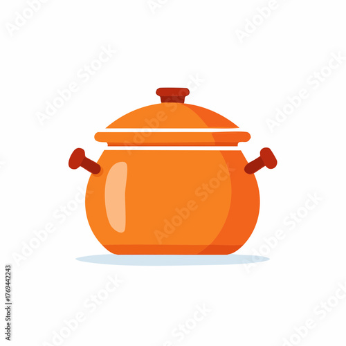 Vibrant Orange Stock Pot with Handles and Lid for Cooking
