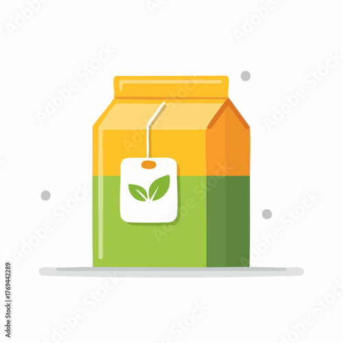 Green Tea Bag Illustration, Herbal Drink, Healthy Beverage, Flavorful Brew, Refreshment