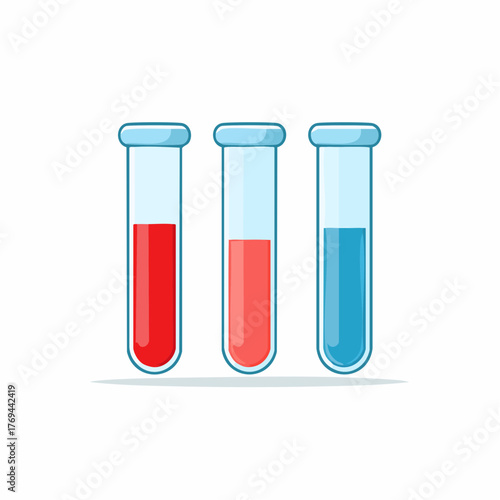Three Test Tubes with Liquid Solutions for Scientific Research