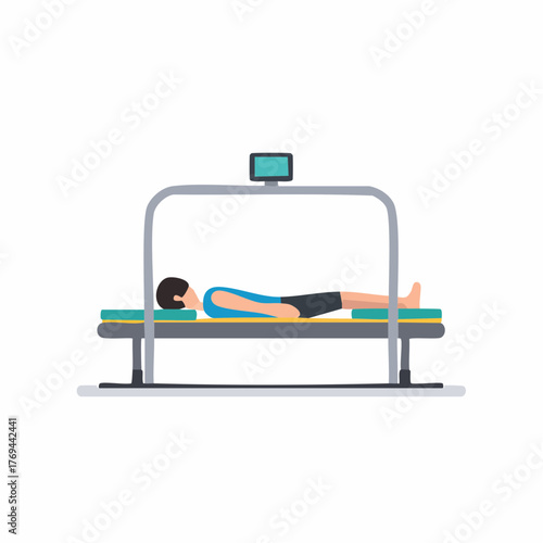 Person Lying on Medical Scanner Bed - Illustration for medical scan or medical check