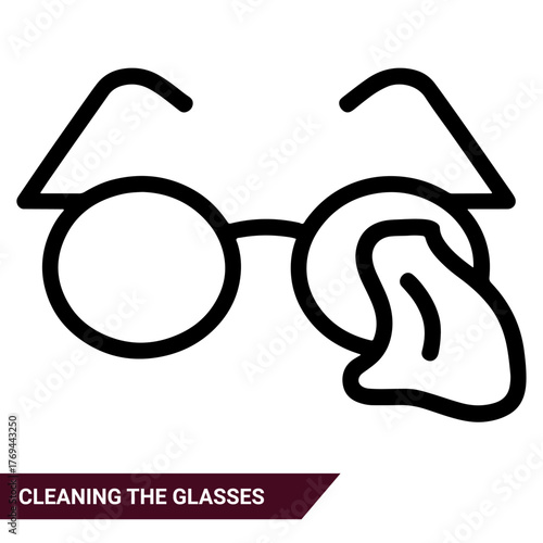 Qulityful Cleaning the glasses line icon