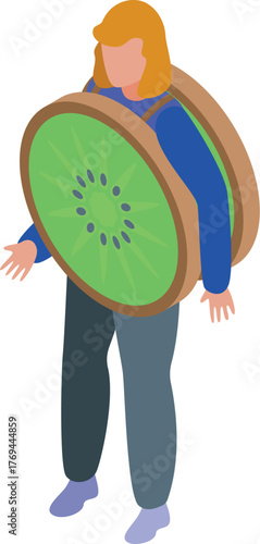 Promoter wearing a kiwi costume during street marketing activity