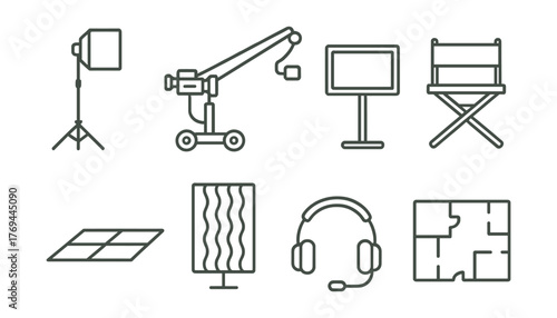 Set of icons for a movie set