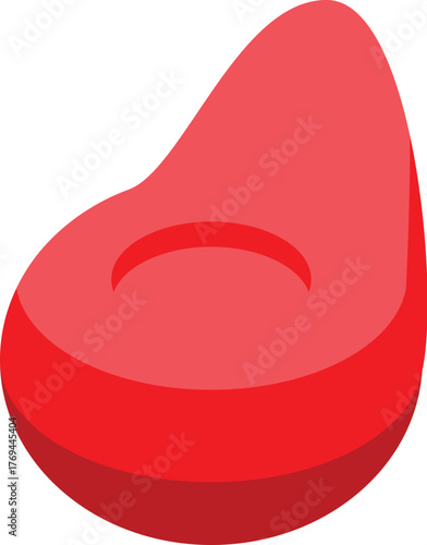 Comfortable red bean bag chair promoting relaxation and leisure