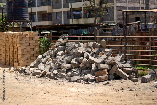 Kiambu County, Kenya - October 13th 2025 - Rubble