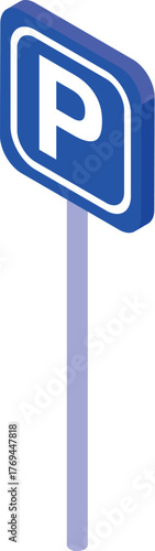 Blue parking sign indicating a designated parking area