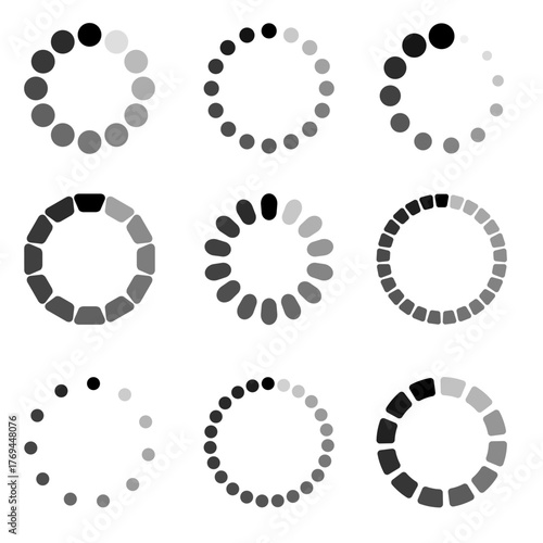 Vector image of a loading icon. Collection loading status. Loading progress icon. Loading progress. Element for your design.