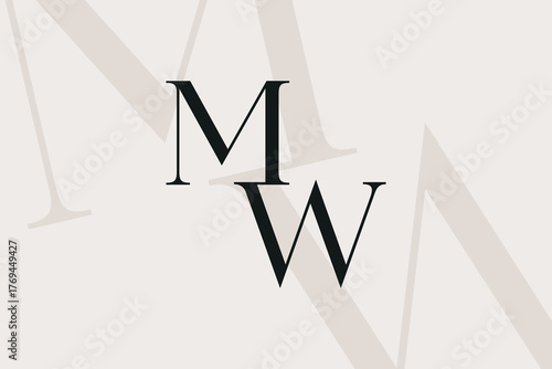 MW or WM letter logo icon design. Classic style luxury initials monogram.