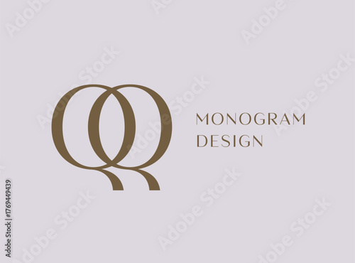 QQ letter logo icon design. Classic style luxury initials monogram.