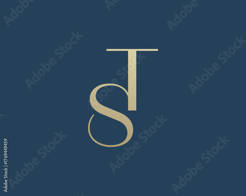 TS or ST letter logo icon design. Classic style luxury initials monogram.