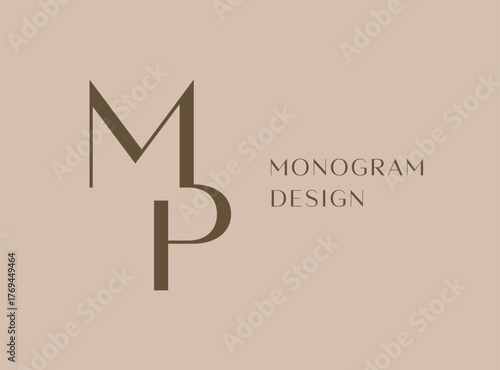 MP letter logo icon design. Classic style luxury initials monogram.
