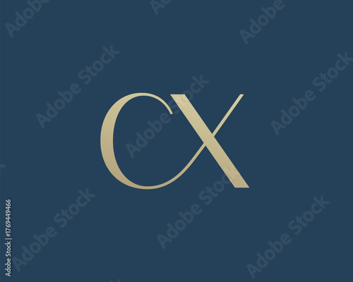 CX letter logo icon design. Classic style luxury initials monogram.