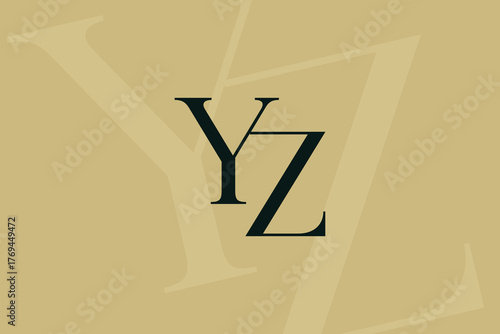 YZ or ZY letter logo icon design. Classic style luxury initials monogram.
