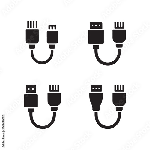HDMI Cable Digital Connection Icons Pack